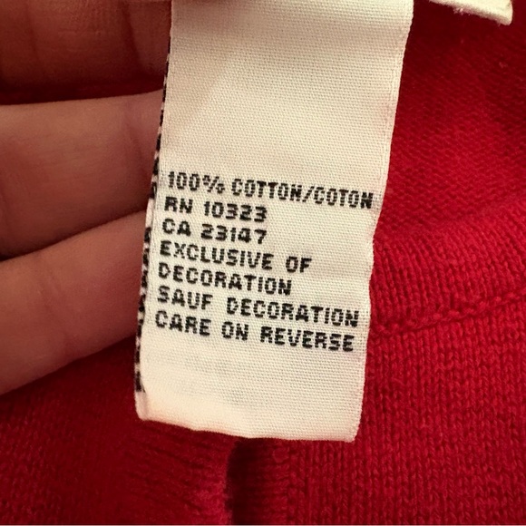 Vintage 90s Talbots Red Dog Appliqué Knit Sweater Cardigan Size M - Picture 4 of 8